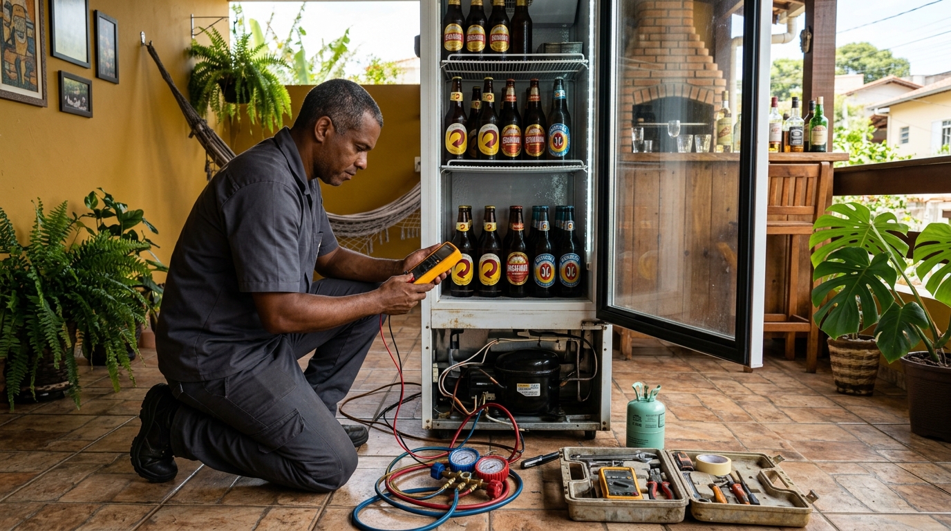 Manutenção da placa eletrônica de cervejeira em Serra‑ES